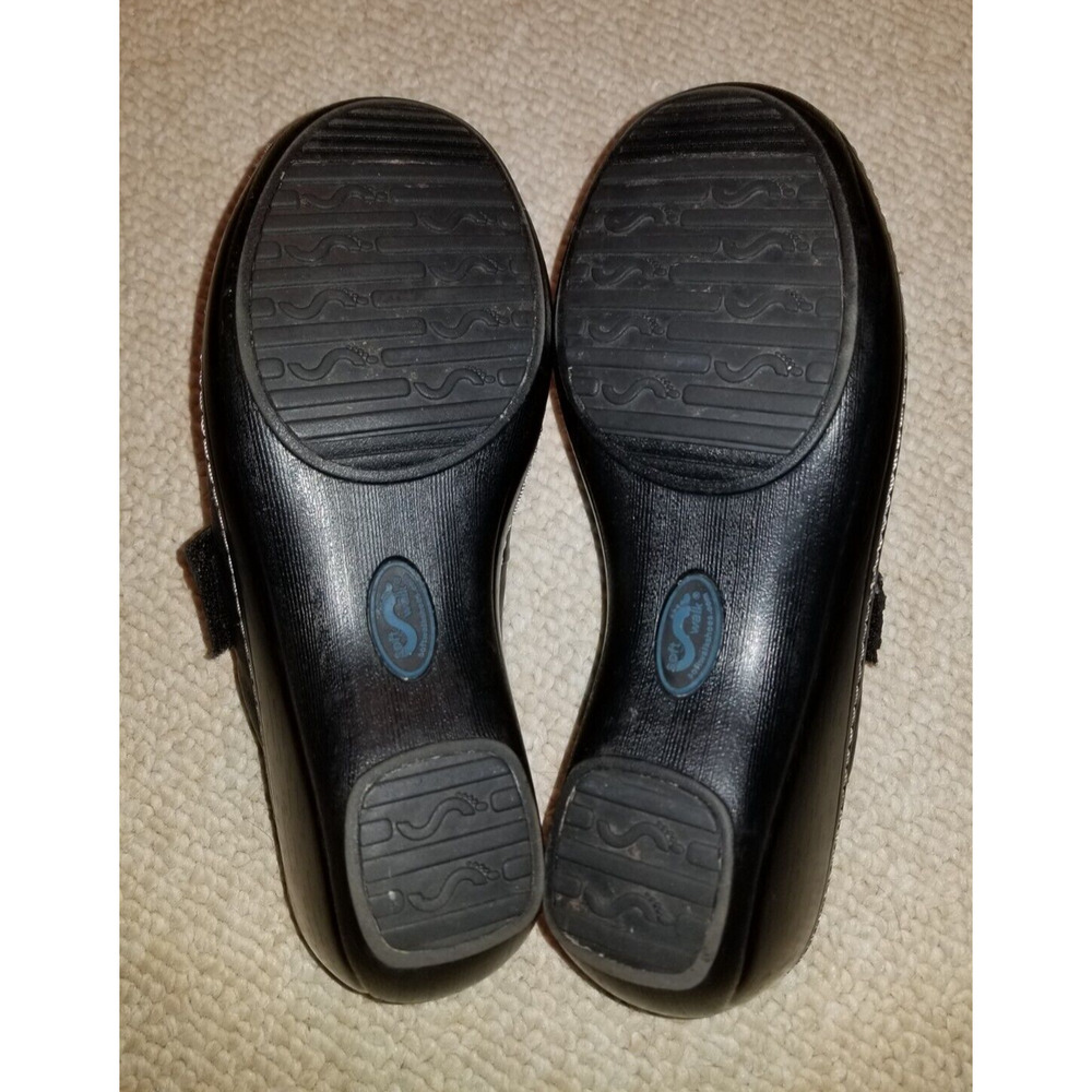 Womens Shoes-SOFTWALK-black leather slip on clogs 2 1/2 inch heel-8N - Picture 3 of 5
